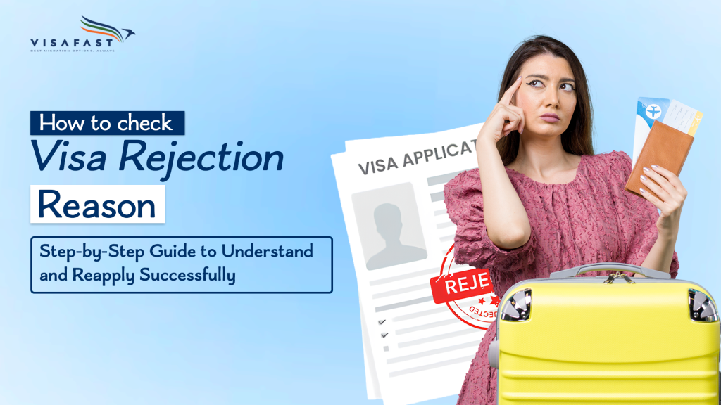 Woman holding passport and tickets with rejected visa, thinking about next steps